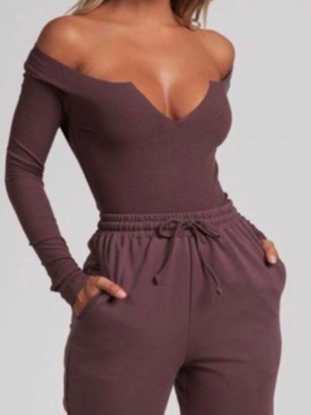 Meshki sZ XS V-Neck Ribbed Long Sleeve Bodysuit - Picture 5 of 6